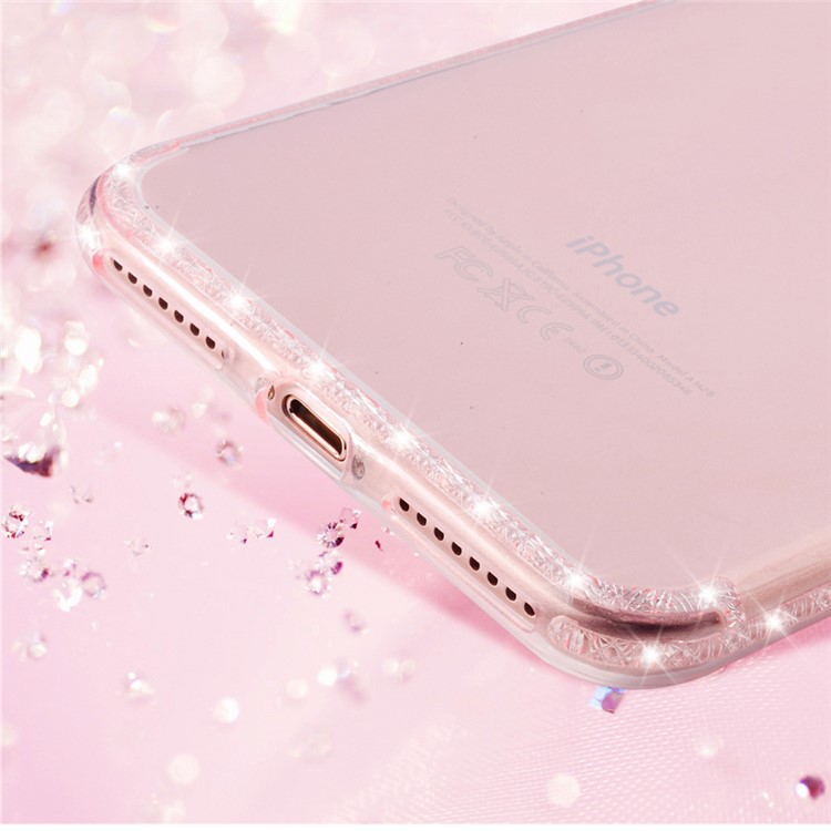 SULADA Elegant Anti-scratch TPU Cellphone Cover for iPhone 8 Plus / 7 Plus 5.5 inch Built-in Diamond-shaped Texture - Rose Gold-7