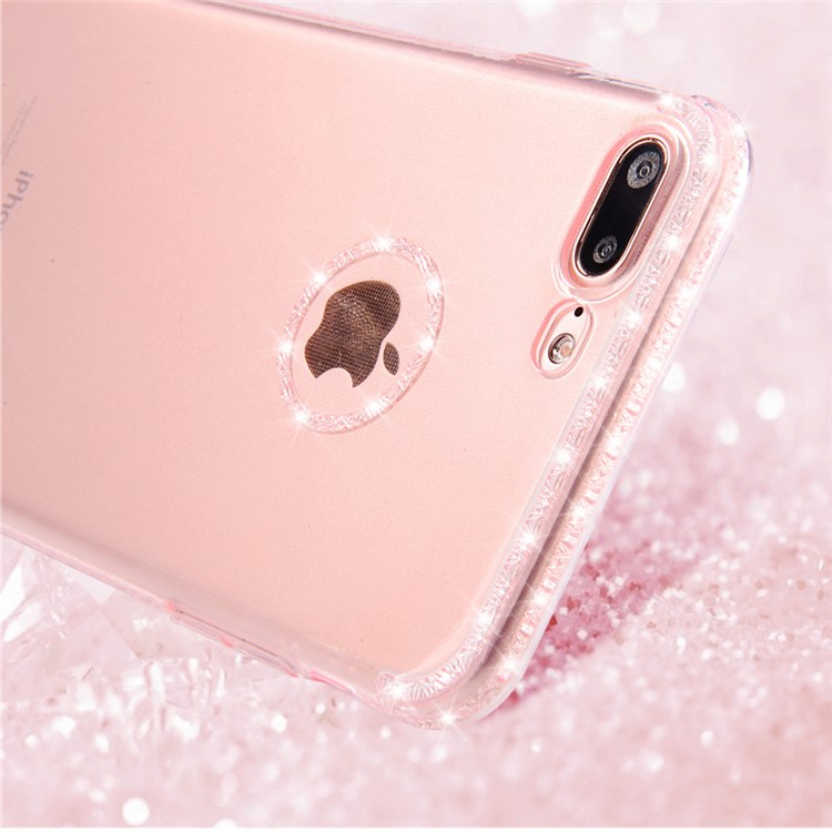 SULADA Elegant Anti-scratch TPU Cellphone Cover for iPhone 8 Plus / 7 Plus 5.5 inch Built-in Diamond-shaped Texture - Rose Gold-8