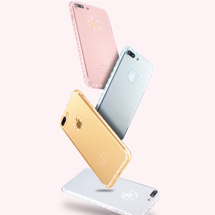 SULADA Elegant Anti-scratch TPU Cellphone Cover for iPhone 8 Plus / 7 Plus 5.5 inch Built-in Diamond-shaped Texture - Rose Gold-9
