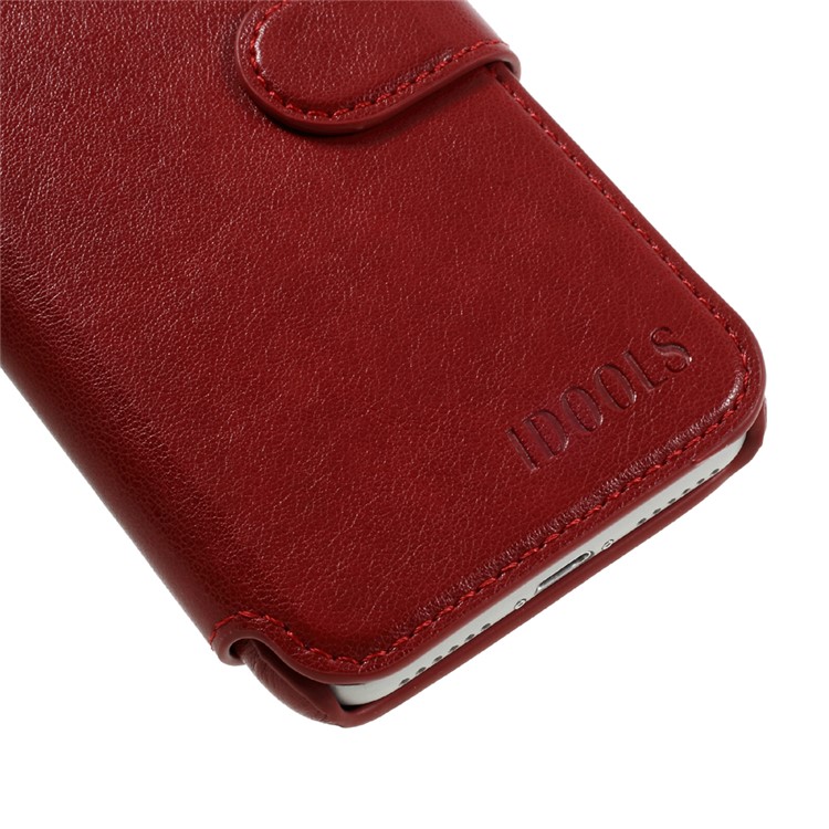 IDOOLS for iPhone 7 Oil Wax Leather Wallet Cellphone Cover Case with