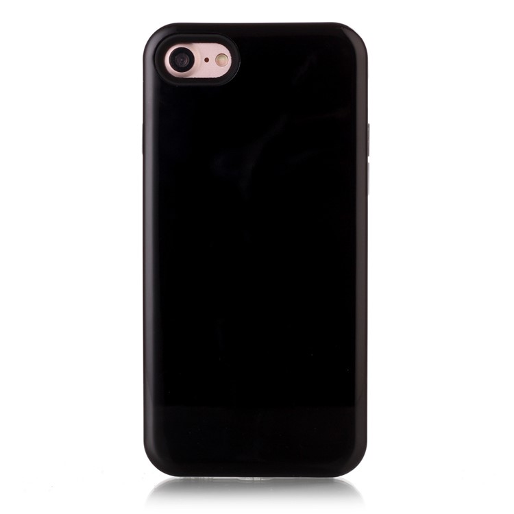 Glossy PC TPU Combo Mobile Cover for iPhone 7 4.7 inch - Black-1