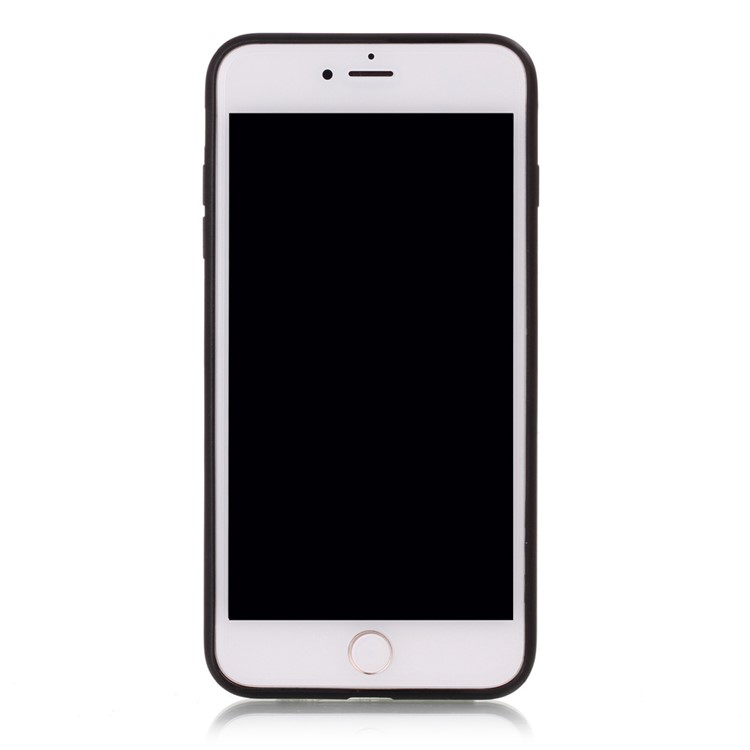 Glossy Hybrid Cell Phone Case (TPU + Plastic) for iPhone 7 Plus - Black-2