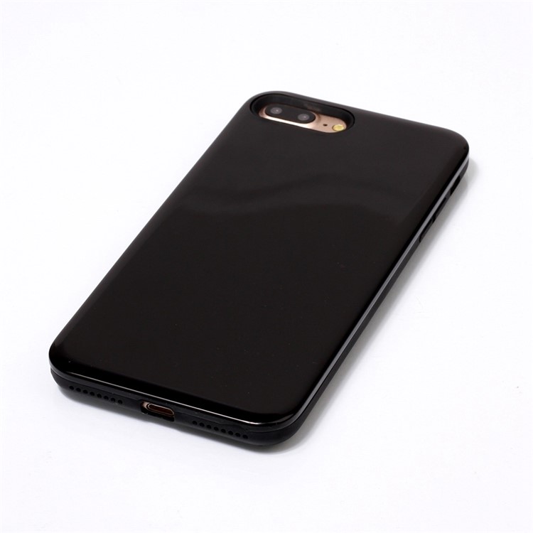 Glossy Hybrid Cell Phone Case (TPU + Plastic) for iPhone 7 Plus - Black-3