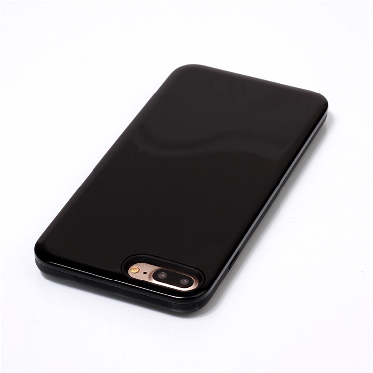 Glossy Hybrid Cell Phone Case (TPU + Plastic) for iPhone 7 Plus - Black-4