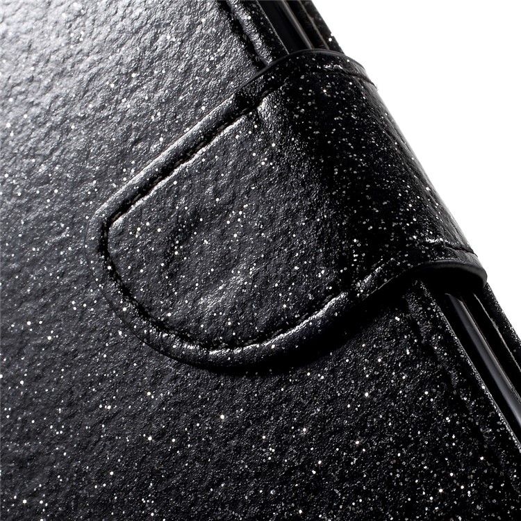 Flashing Powder Wallet Leather Phone Case for iPhone 7 Plus 5.5 inch with Stand - Black-9