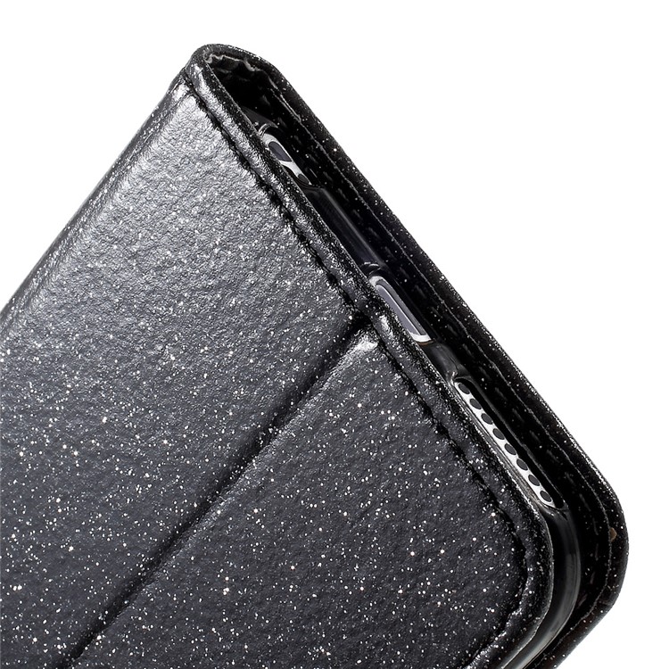 Flash Powder Leather Wallet Phone Case for iPhone 6s Plus / 6 Plus with Stand - Black-10