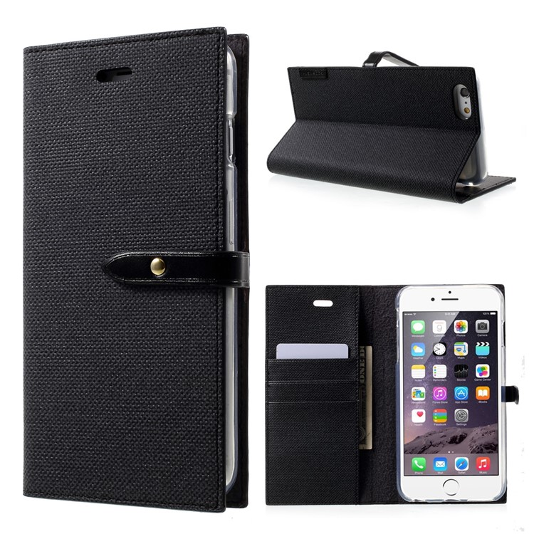 MERCURY GOOSPERY Milano Diary Leather Case Wallet for iPhone 6s Plus / 6 Plus - Black-1