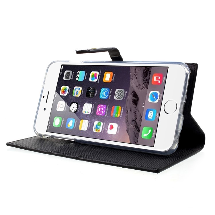 MERCURY GOOSPERY Milano Diary Wallet Leather Case for iPhone 6s 6 4.7 inch - Black-3