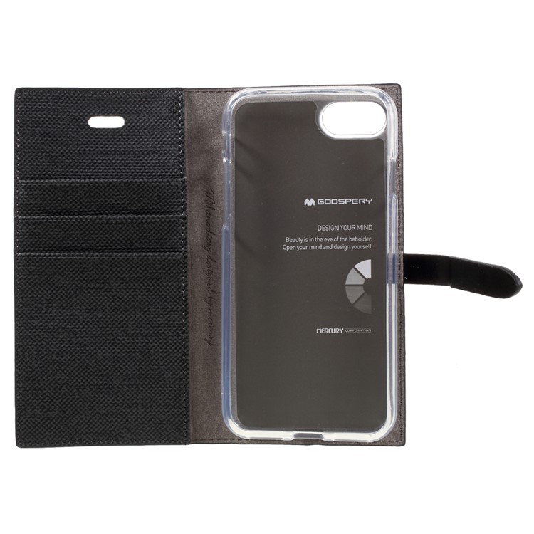 MERCURY GOOSPERY Milano Diary Case for iPhone 7 4.7 Leather Wallet Phone Cover - Black-11