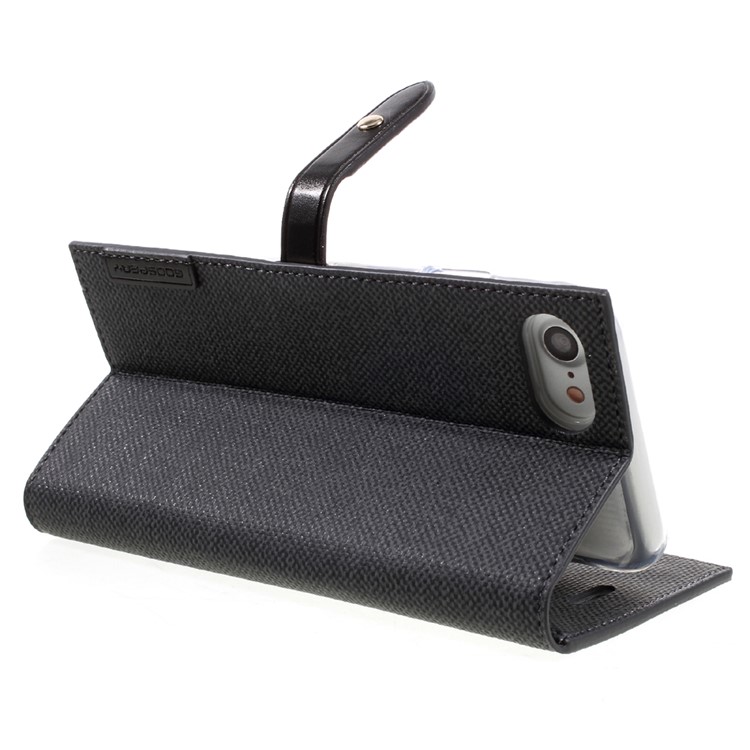 MERCURY GOOSPERY Milano Diary Case for iPhone 7 4.7 Leather Wallet Phone Cover - Black-5