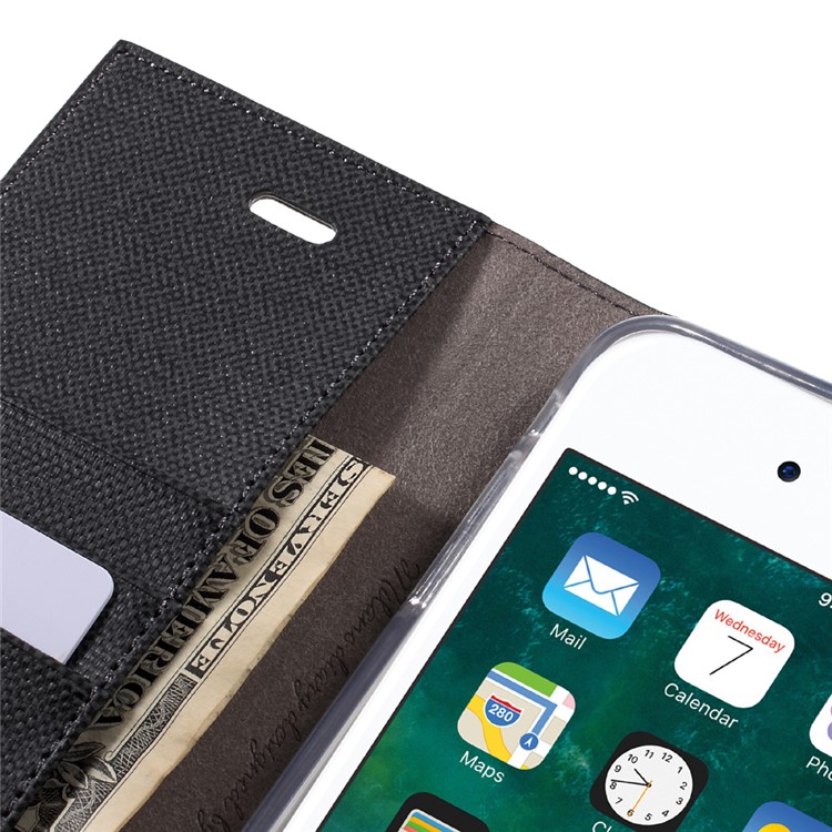 MERCURY GOOSPERY Milano Diary for iPhone 7 Plus 5.5 Wallet Leather Case Phone Cover - Black-11