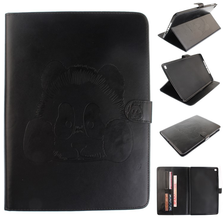 Imprinted Panda Multi Card Slots Smart Leather Folio Case for iPad Air 2 (iPad 6) - Black-1