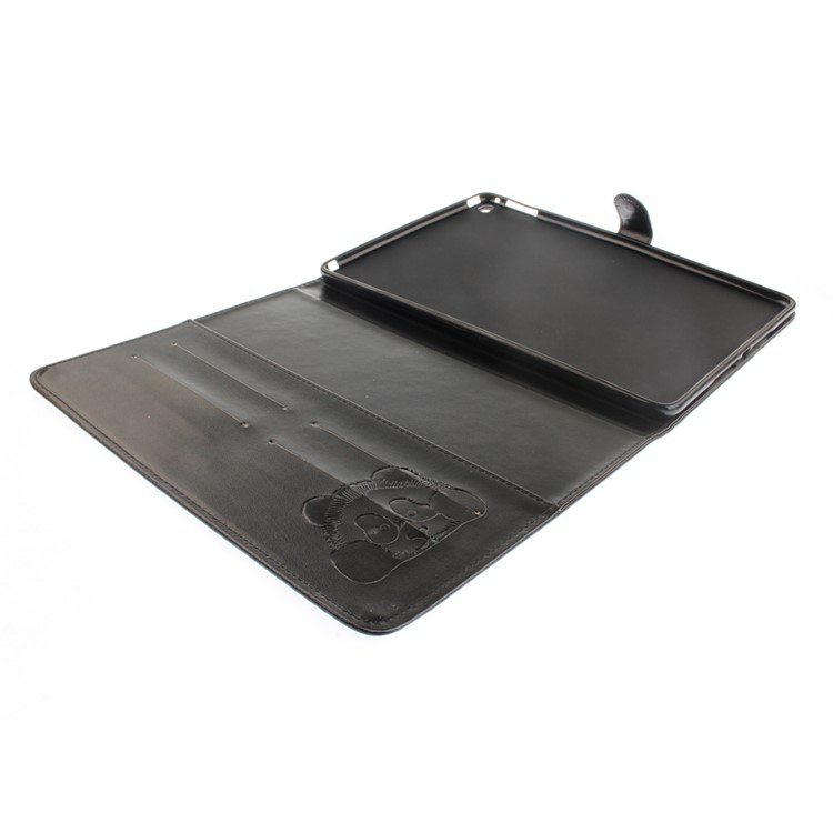 Imprinted Panda Multi Card Slots Smart Leather Folio Case for iPad Air 2 (iPad 6) - Black-8