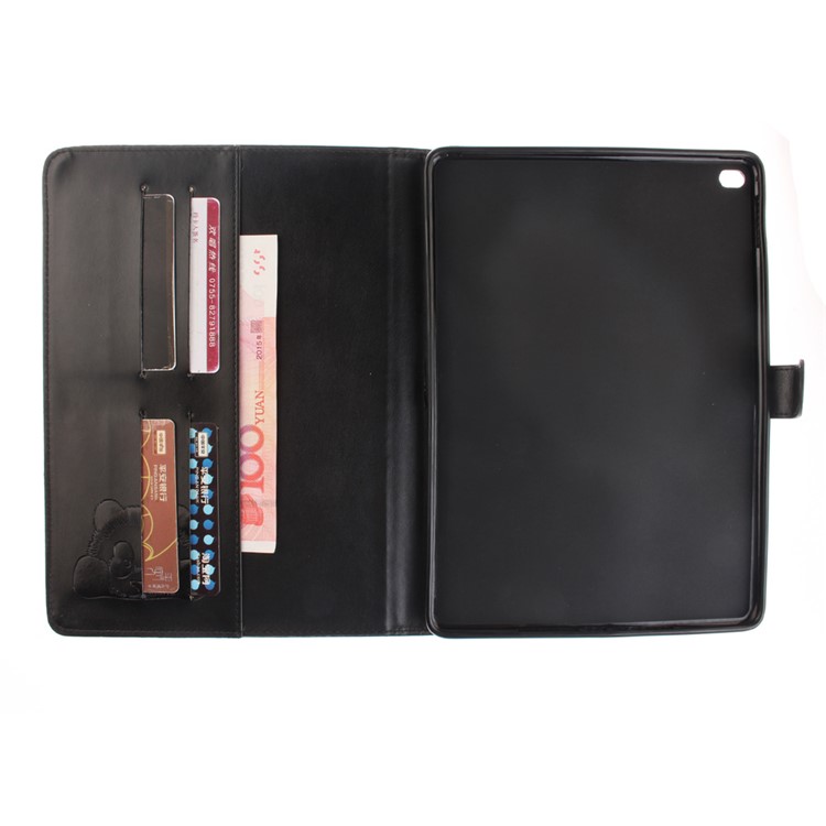 Imprinted Panda Multi Card Slots Smart Leather Folio Case for iPad Air 2 (iPad 6) - Black-9