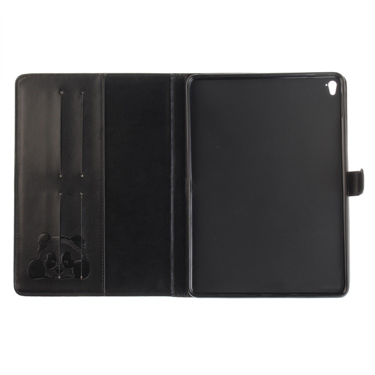 Imprinted Panda Multi Card Slots Smart Leather Folio Case for iPad Pro 9.7 - Black-10