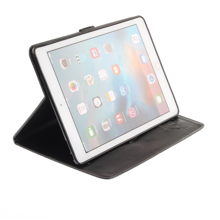 Imprinted Panda Multi Card Slots Smart Leather Folio Case for iPad Pro 9.7 - Black-6