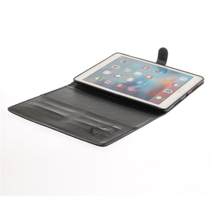 Imprinted Panda Multi Card Slots Smart Leather Folio Case for iPad Pro 9.7 - Black-8