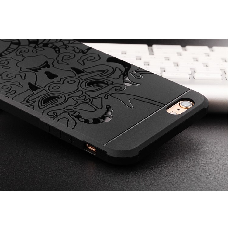 Auspicious Dragon Pattern Drop-proof Imprint TPU Case for iPhone 6s Plus / 6s Plus - Black-8