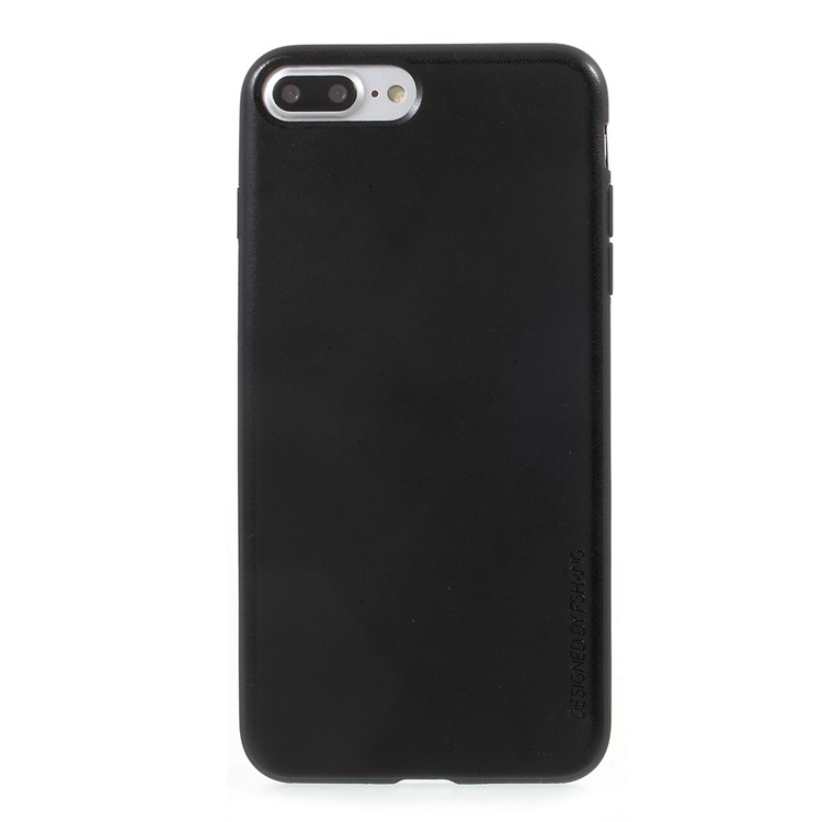 FSHANG Matte PU Leather Coated TPU Phone Case for iPhone 7 Plus 5.5 inch - Black-2