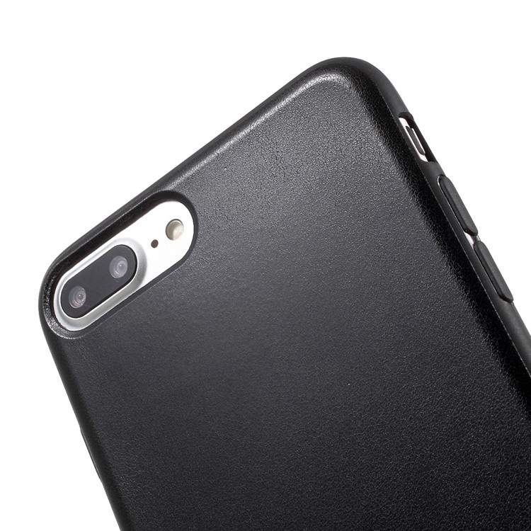 FSHANG Matte PU Leather Coated TPU Phone Case for iPhone 7 Plus 5.5 inch - Black-4