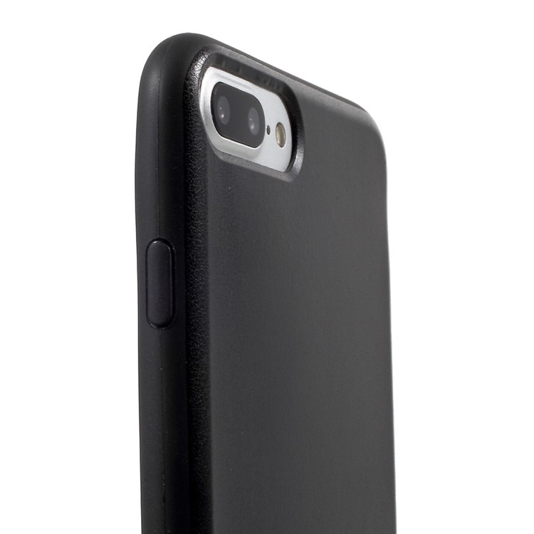 FSHANG Matte PU Leather Coated TPU Phone Case for iPhone 7 Plus 5.5 inch - Black-5