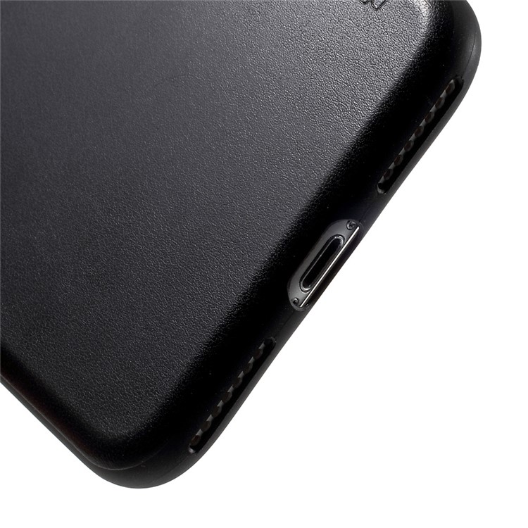 FSHANG Matte PU Leather Coated TPU Phone Case for iPhone 7 Plus 5.5 inch - Black-6