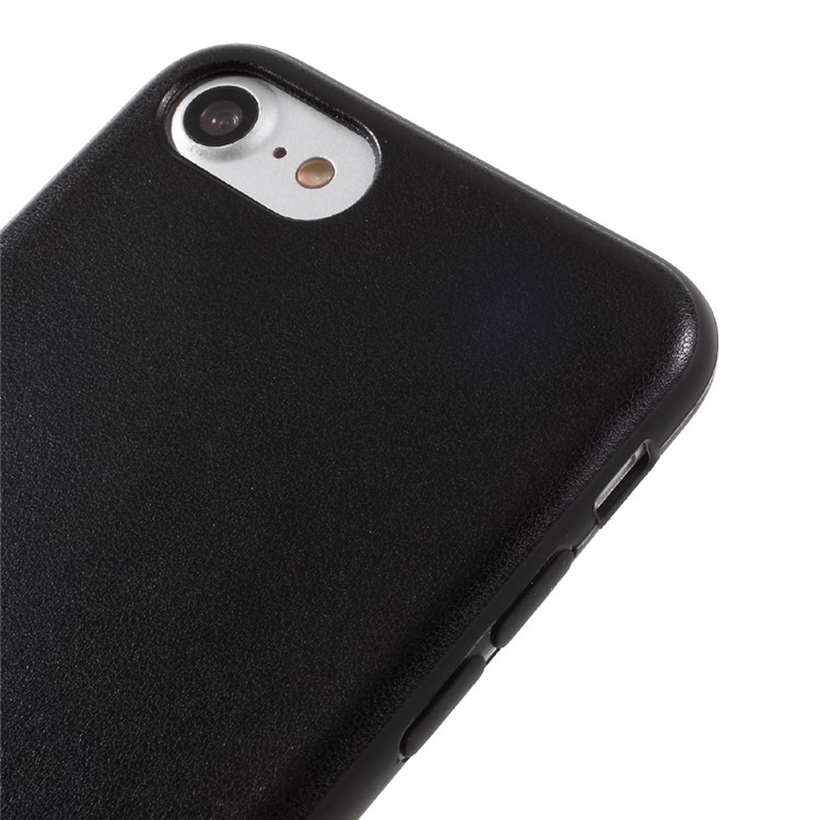 FSHANG Matte PU Leather Coated TPU Phone Case for iPhone 7 4.7 inch - Black-3