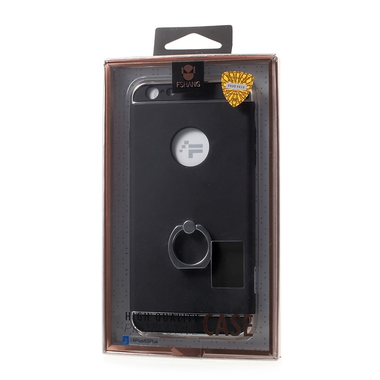 FSHANG Finger Ring Kickstand Hard Phone Case for iPhone 6s Plus / 6 Plus - Black-10
