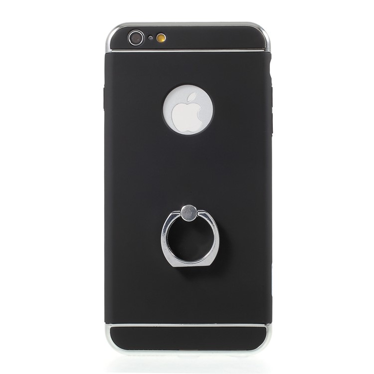 FSHANG Finger Ring Kickstand Hard Phone Case for iPhone 6s Plus / 6 Plus - Black-2