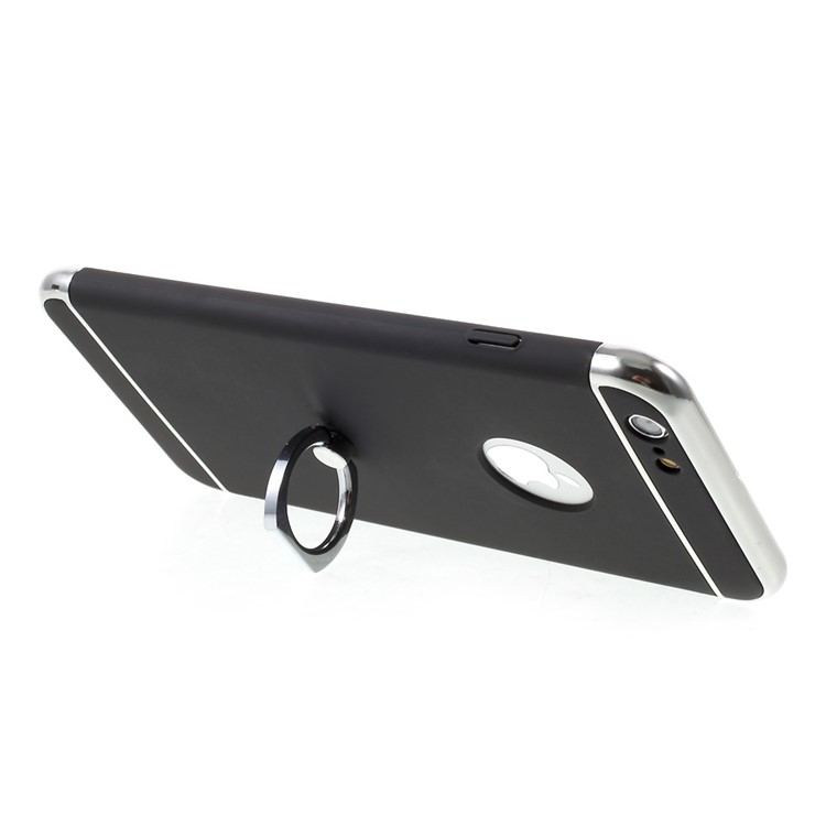 FSHANG Finger Ring Kickstand Hard Phone Case for iPhone 6s Plus / 6 Plus - Black-5