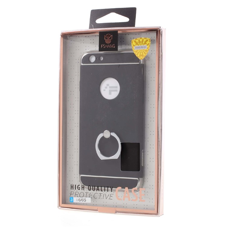 FSHANG Finger Ring Kickstand Hard Phone Case for iPhone 6s 6 - Black-12