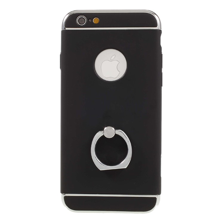 FSHANG Finger Ring Kickstand Hard Phone Case for iPhone 6s 6 - Black-3