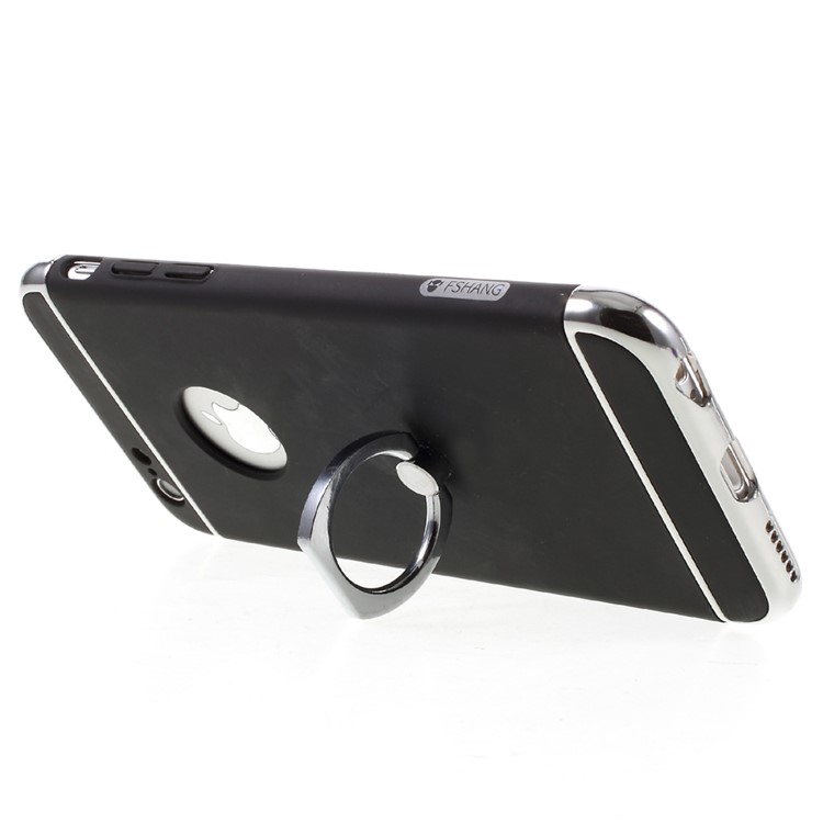 FSHANG Finger Ring Kickstand Hard Phone Case for iPhone 6s 6 - Black-4