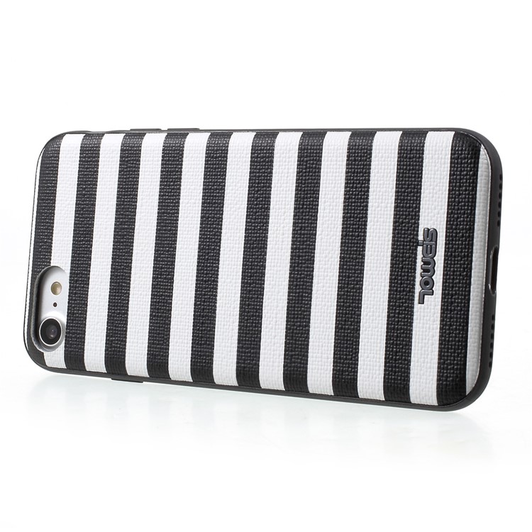 TOWEIS Leather Coated PC TPU Cellphone Case for iPhone 7 Built-in Magnetic Holder Metal Sheet - White-3