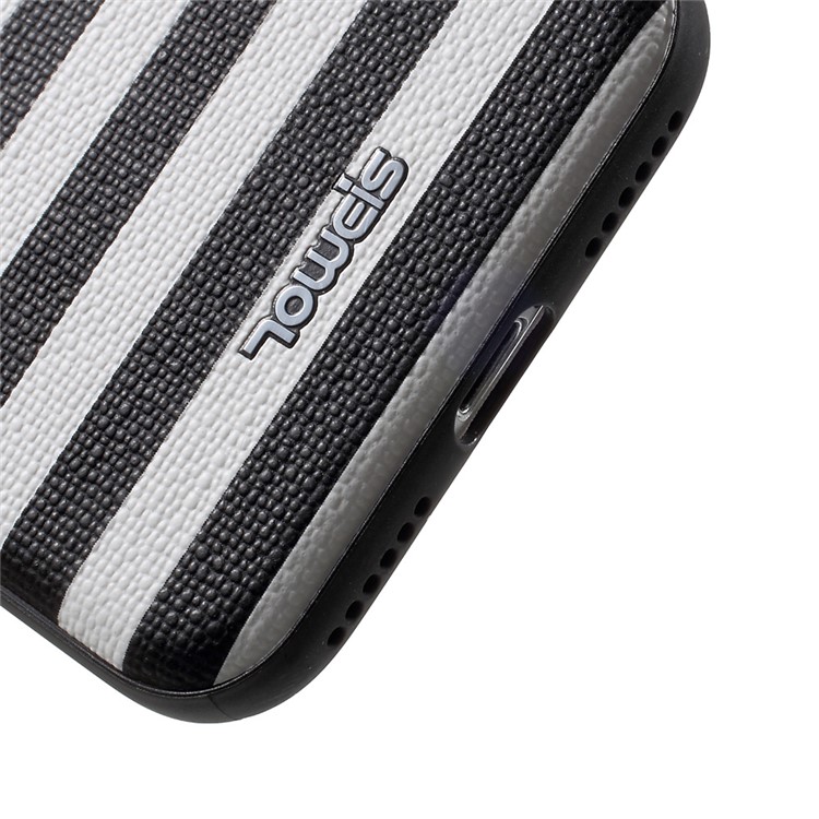 TOWEIS Leather Coated PC TPU Cellphone Case for iPhone 7 Built-in Magnetic Holder Metal Sheet - White-4