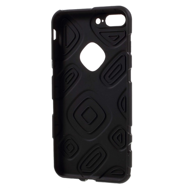 J-CASE Ice Series for iPhone 7 Plus Grid Pattern TPU Drop-proof Phone Casing - Black-5