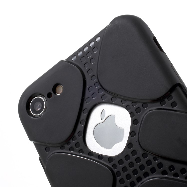 J-CASE Ice Series for iPhone 7 4.7 Grid Pattern Shockproof TPU Back Case - Black-5