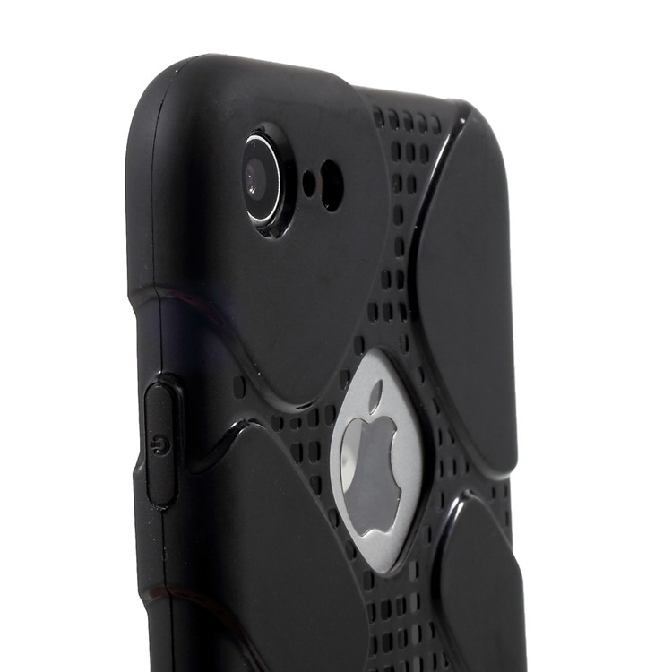 J-CASE Ice Series for iPhone 7 4.7 Grid Pattern Shockproof TPU Back Case - Black-6
