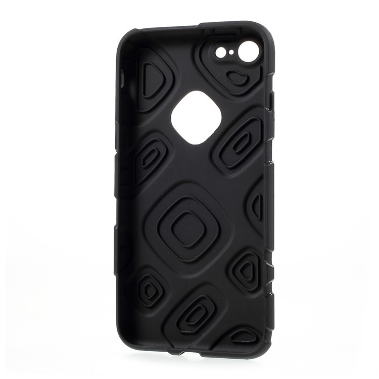 J-CASE Ice Series for iPhone 7 4.7 Grid Pattern Shockproof TPU Back Case - Black-7