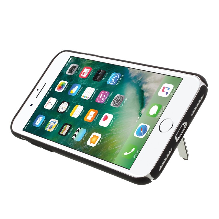 COBLUE Dazzle Wind Series Rubberized PC Phone Case with Kickstand for iPhone 7 - Black-5