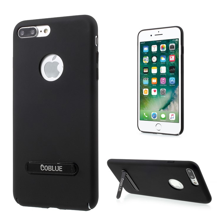 COBLUE Dazzle Wind Series Rubberized Phone Case PC Kickstand for iPhone 7 Plus - Black-1