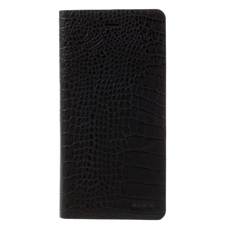 KAIYUE Crocodile Grain Auto-absorbed Genuine Leather Phone Case for iPhone 7 Plus 5.5 - Black-3