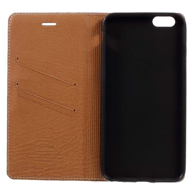 KAIYUE Auto-absorbed Crocodile Leather Mobile Cover for iPhone 6s Plus /6 Plus - Black-10