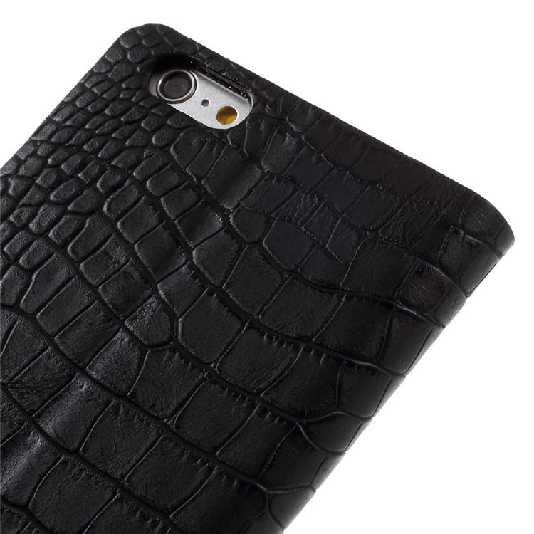 KAIYUE Auto-absorbed Crocodile Leather Mobile Cover for iPhone 6s Plus /6 Plus - Black-8