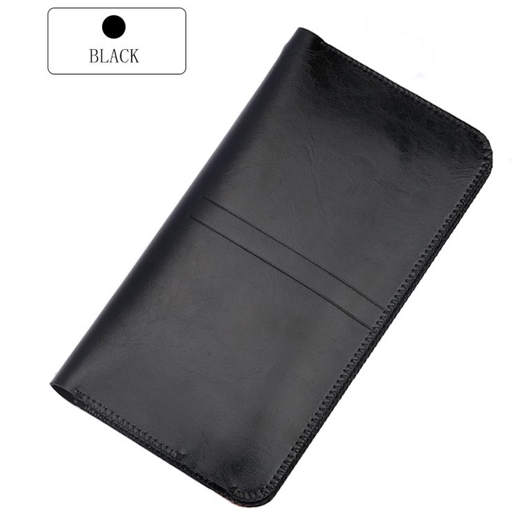 SOYAN Crazy Horse Texture Universal Leather Wallet Pouch for iPhone 7, 7 Plus Etc., Size: 19 x 9cm - Black-1