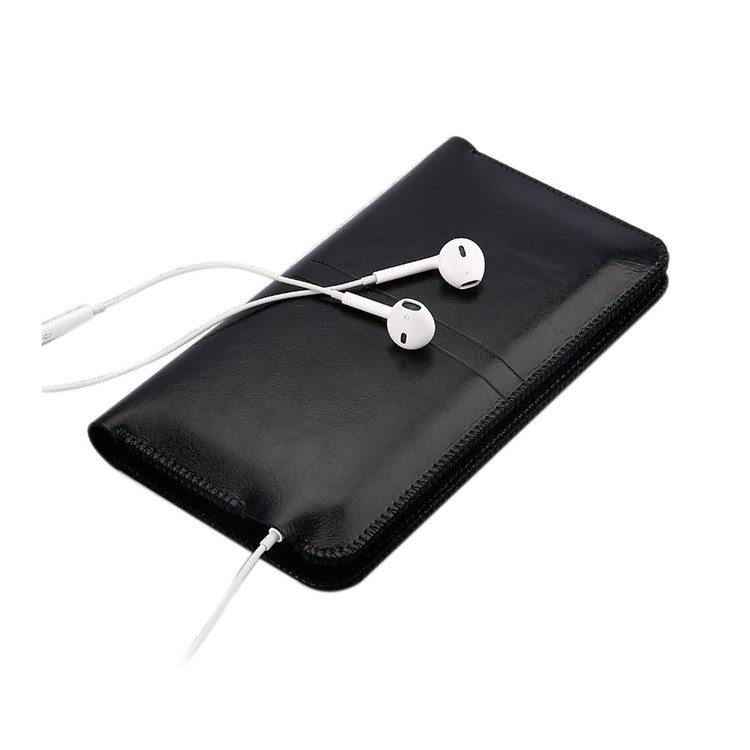 SOYAN Crazy Horse Texture Universal Leather Wallet Pouch for iPhone 7, 7 Plus Etc., Size: 19 x 9cm - Black-4
