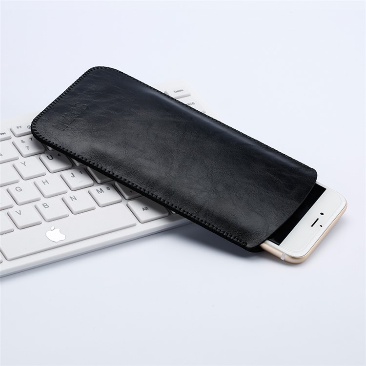 SOYAN Leather Pouch Phone Case for iPhone 7/6s/6 4.7-inch Crazy Horse Texture - Black-1