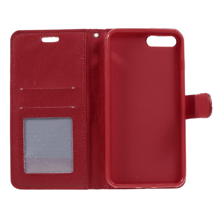 Diamonds and Beads Decor Leather Wallet Phone Case for iPhone 7 Plus 5.5 inch - Red-8