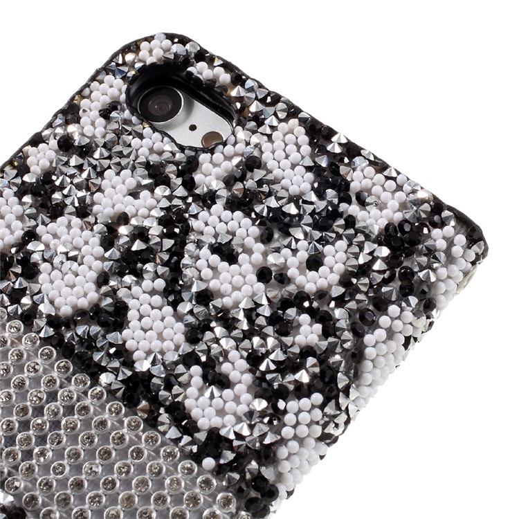 Diamonds and Beads Decor Leather Wallet Phone Case for iPhone 7 4.7 inch - Black-8
