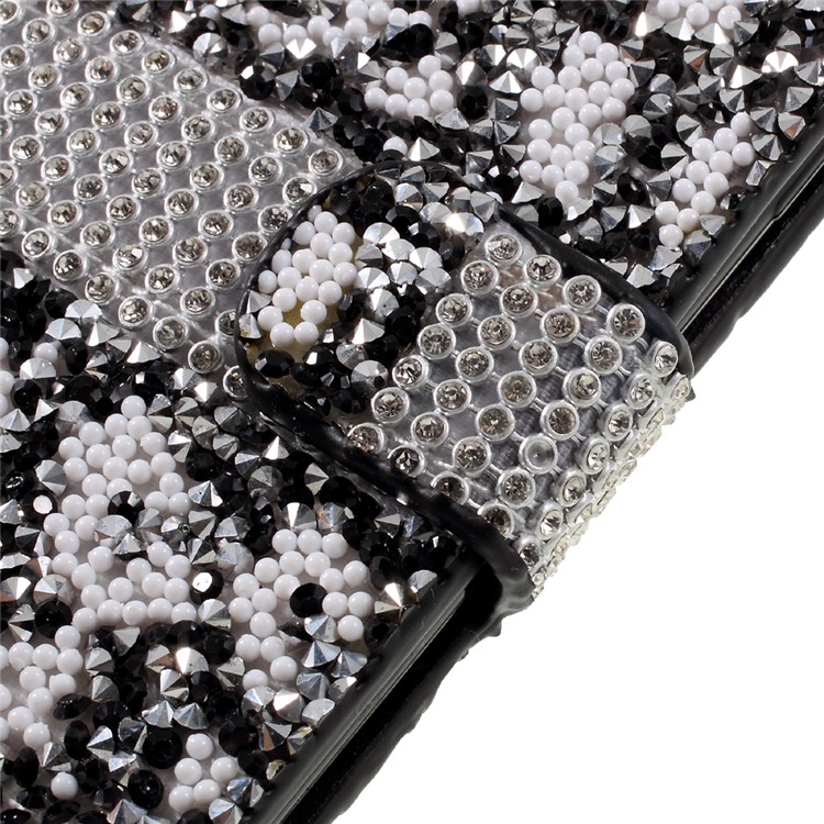 Diamonds and Beads Decor Leather Wallet Phone Case for iPhone 7 4.7 inch - Black-9